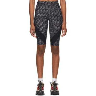 Shop Burberry Grey & Black Monogram Andrea Bike Shorts In Graphite Ip