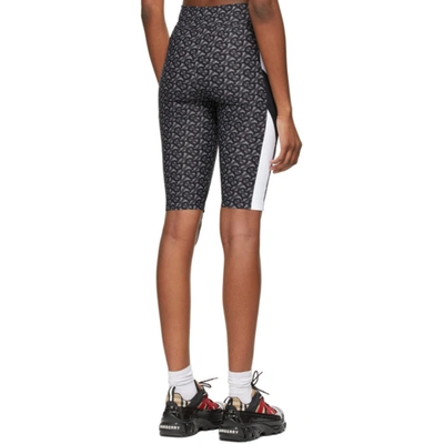 Shop Burberry Grey & Black Monogram Andrea Bike Shorts In Graphite Ip