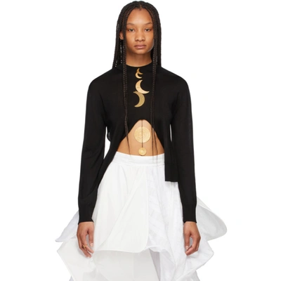 Shop Loewe Black Paula's Ibiza Silk Moon Sweater In 1100 Black