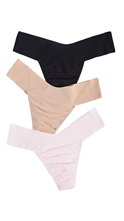 Hanky Panky Breathe Natural Rise 3 Pack In Black/taupe/bliss