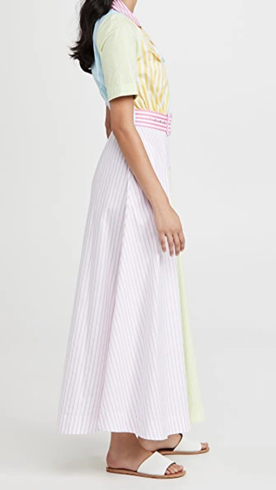 Shop Staud Millie Midi Dress In Stripe Multi