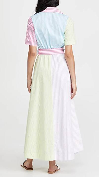 Shop Staud Millie Midi Dress In Stripe Multi