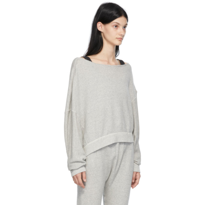 Shop R13 Grey Off-shoulder Patti Sweatshirt In Heather Grey