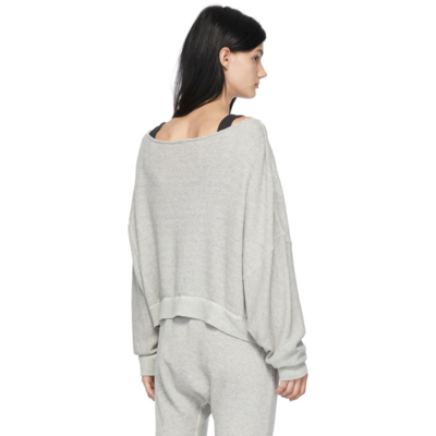Shop R13 Grey Off-shoulder Patti Sweatshirt In Heather Grey
