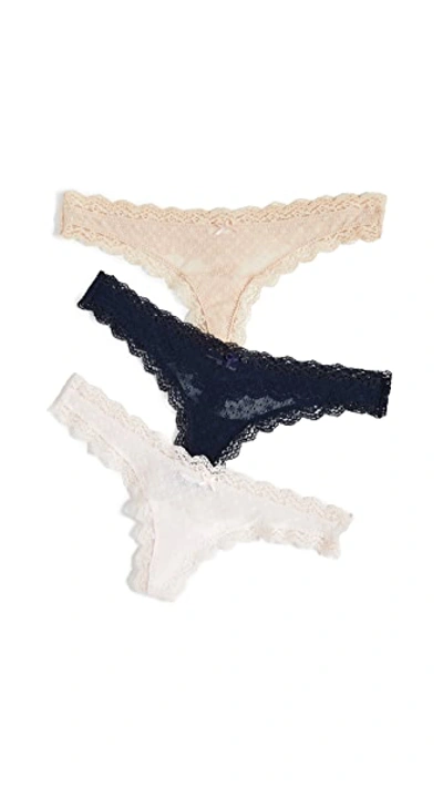 Shop Eberjey Delirious Thong 3 Pack In Midnight/bare/sorbet