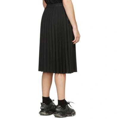 Shop Vetements Black Pleated Logo Skirt
