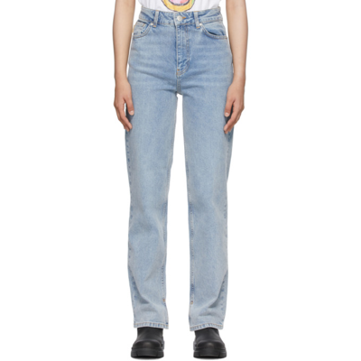 Shop Ganni Blue Comfort Stretch Slim-fit Jeans In 630 Denim