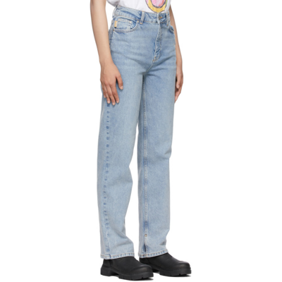 Shop Ganni Blue Comfort Stretch Slim-fit Jeans In 630 Denim