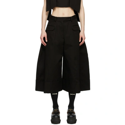 Shop Simone Rocha Black Wide-leg Sculpted Trousers