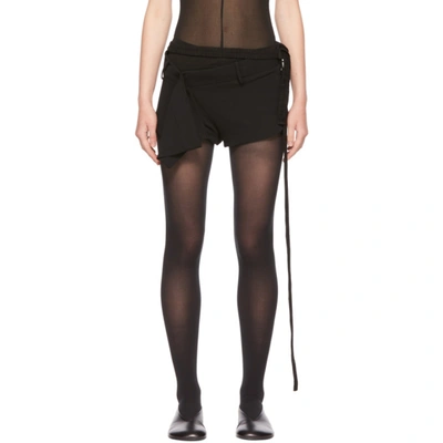 Shop Nensi Dojaka Ssense Exclusive Black Draped Mini Shorts