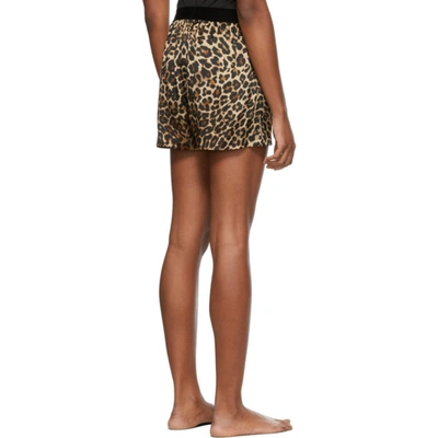 Shop Tom Ford Brown & Black Silk Pj Shorts In Xlbjb Leopard