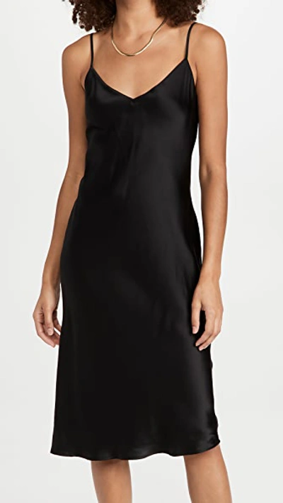 Shop L Agence Jodie V Neck Slip Dress Black