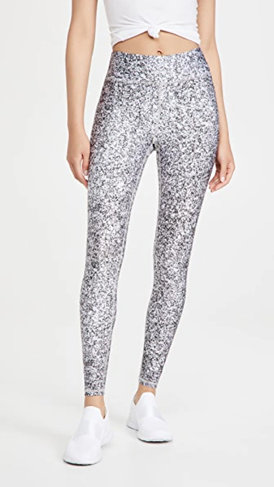 Shop Terez Tall Band Leggings In Silver Glitter