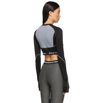 Shop Paco Rabanne Black Bodyline Technical Crop Sport Top In M002 Black