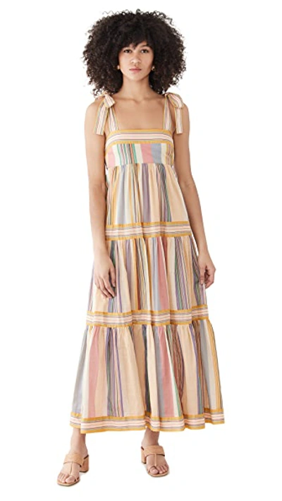 Shop Zimmermann Mae Tie Shoulder Dress In Multi Stripe