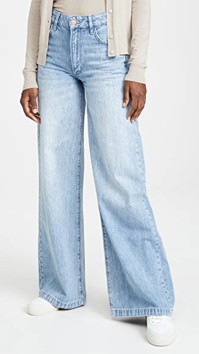 Shop Triarchy High Rise Wide Leg Jeans Light Indigo