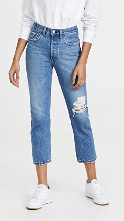 Shop Levi's 501 Crop Jeans Athens Slide