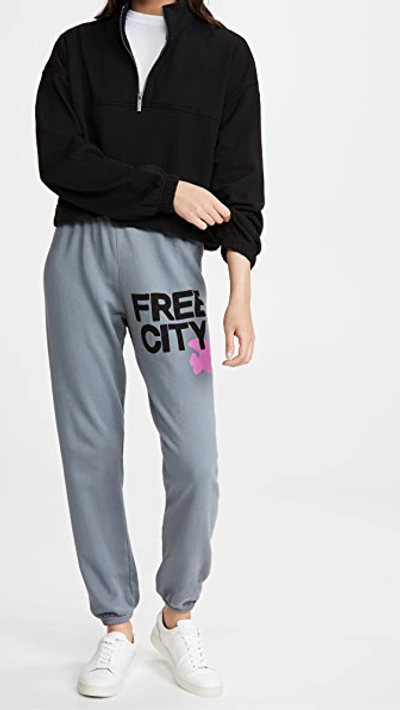 Freecity Large Logo Sweatpants In Grey Art