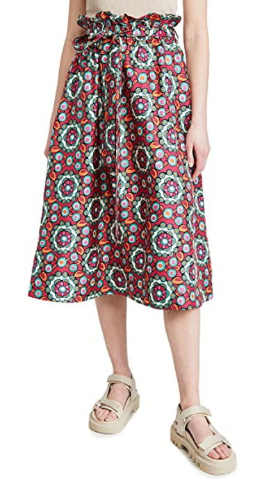 Shop La Doublej Sardegna Skirt In Kaleidoscope Fuchsia