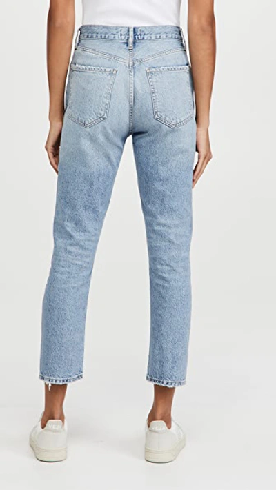 Shop Agolde High Rise Straight Riley Crop Jeans Blur 25