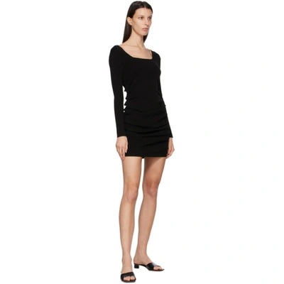 Shop Drae Black Knit Shirring Short Dress