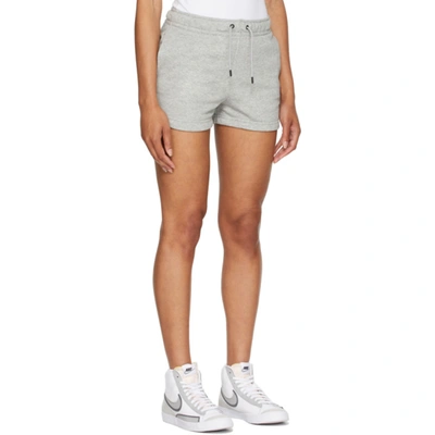 Shop Nike Grey Sportswear Essential Shorts In Dk Grey Heather/whit