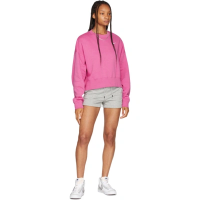 Shop Nike Grey Sportswear Essential Shorts In Dk Grey Heather/whit