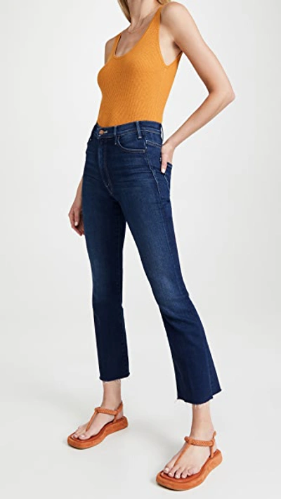 Mother The Hustler High Rise Frayed Flare Leg Ankle Jeans In Home Movie In Home Movies