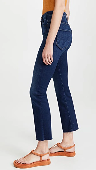 Mother The Hustler High Rise Frayed Flare Leg Ankle Jeans In Home Movie In Home Movies