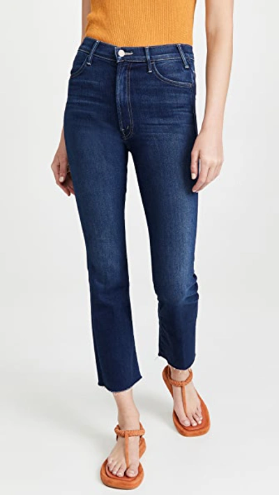 Mother The Hustler High Rise Frayed Flare Leg Ankle Jeans In Home Movie In Home Movies
