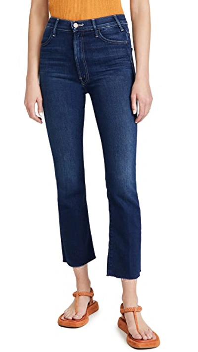Mother The Hustler High Rise Frayed Flare Leg Ankle Jeans In Home Movie In Home Movies