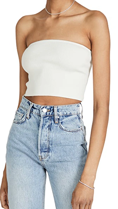 Shop Victor Glemaud Knit Tube Top In Starch