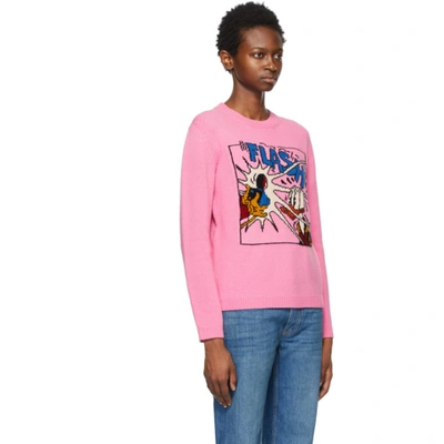 Shop Gucci Pink Disney Edition 'flash' Donald Duck Sweater In 5152 Pink