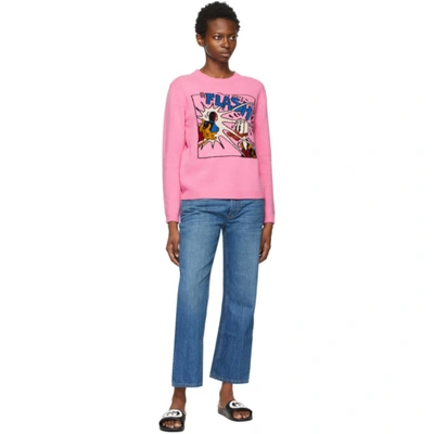 Shop Gucci Pink Disney Edition 'flash' Donald Duck Sweater In 5152 Pink