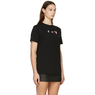 Shop Off-white Black Acrylic Arrow Slim T-shirt In Black Fuchsia