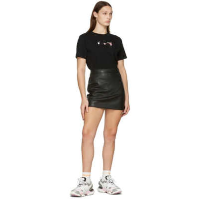 Shop Off-white Black Acrylic Arrow Slim T-shirt In Black Fuchsia