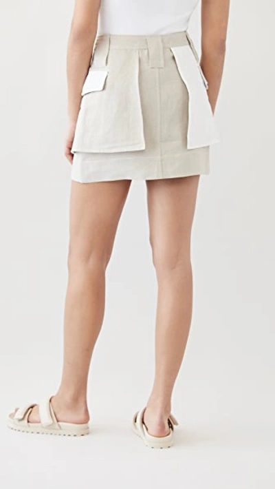 Shop Ganni Linen Skirt In Nature