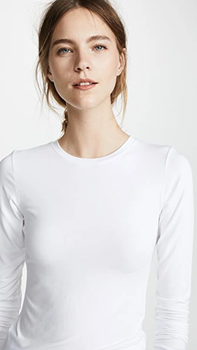 L Agence Tess Long Sleeve Stretch Jersey Top In White