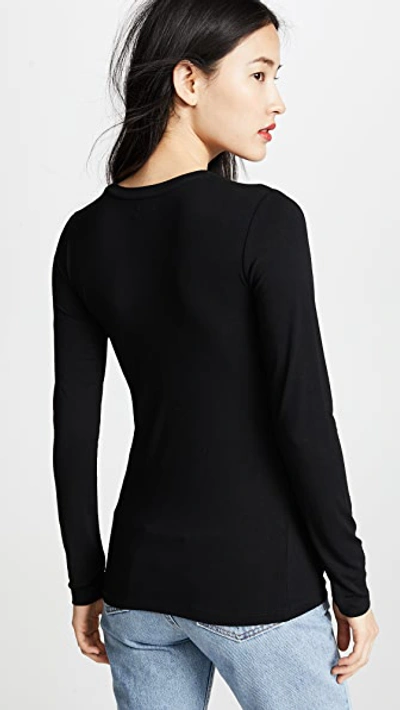L Agence Tess Long Sleeve Stretch Jersey Top In Black