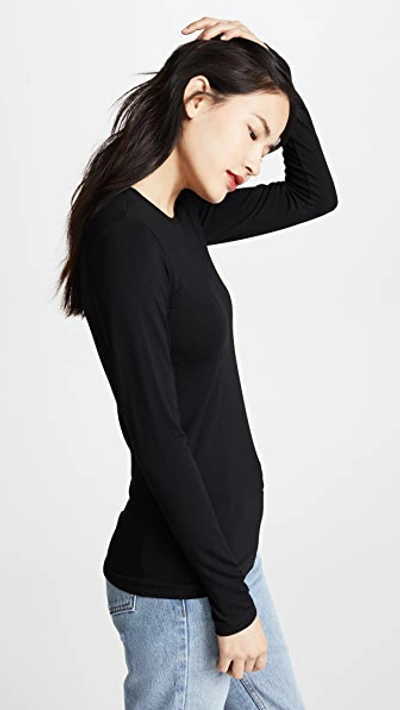 L Agence Tess Long Sleeve Stretch Jersey Top In Black