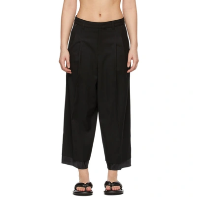 Shop Ader Error Black Wool Layered Trousers