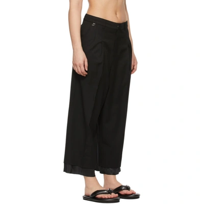 Shop Ader Error Black Wool Layered Trousers