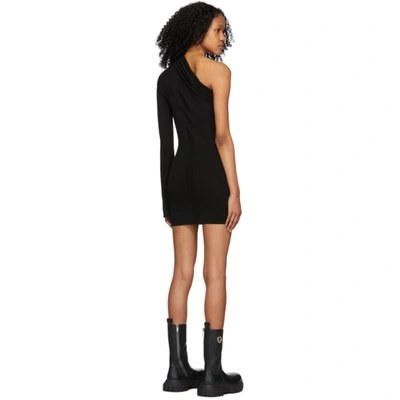 Shop Rick Owens Black Stretch Knit Athena Mini Dress In 09 Black