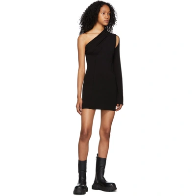 Shop Rick Owens Black Stretch Knit Athena Mini Dress In 09 Black