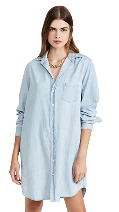 Frank & Eileen Mary Long Sleeve Cotton Shirtdress In Classic Blue Wash