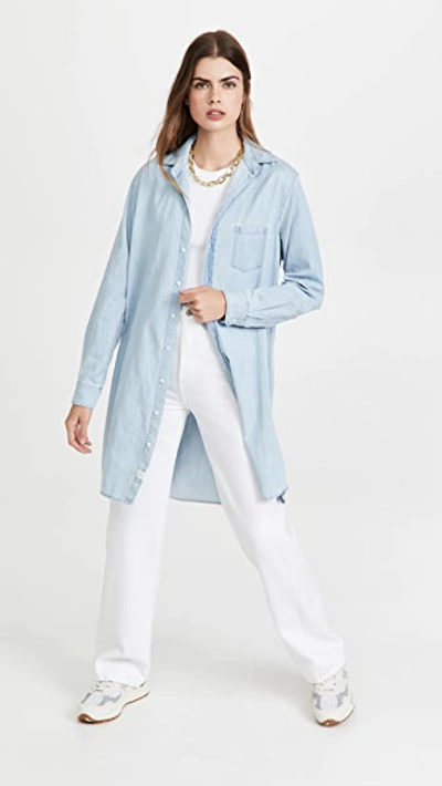 Frank & Eileen Mary Long Sleeve Cotton Shirtdress In Classic Blue Wash