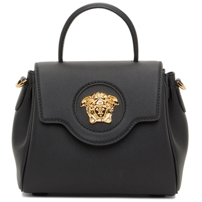 Shop Versace Black Small 'la Medusa' Top Handle Bag In Kvo41