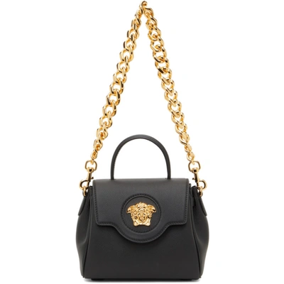 Shop Versace Black Small 'la Medusa' Top Handle Bag In Kvo41