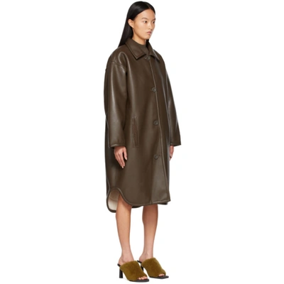 Shop Stand Studio Reversible Brown Gisla Coat In 96000 Brown/off Whit