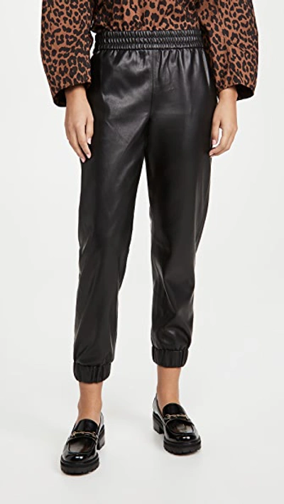 Shop Alice And Olivia Pete Vegan Leather Pants In Black